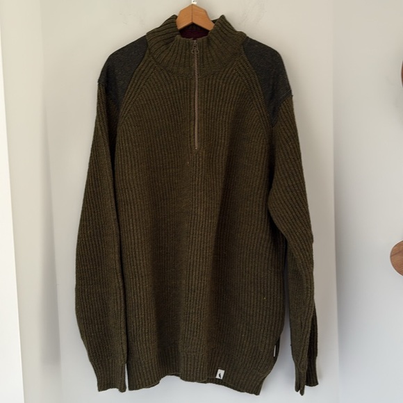 Peregrine Foxton Quarter Zip Jumper/Sweater Olive Green Size XXL - Picture 4 of 11
